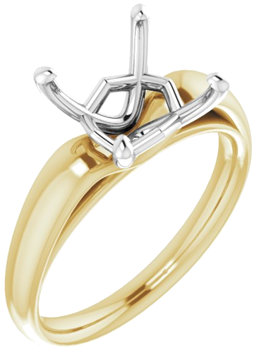 Sužadėtuvių Žiedas 14k yellow/white gold Oval 11mm x 9mm (1)