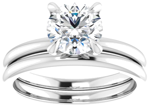 14K White  7 mm Round Solitaire Engagement Ring Mounting (8)