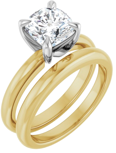 Sužadėtuvių Žiedas „Claw-Prong Solitaire“ 14k yellow/white gold Cushion 7mm (6)