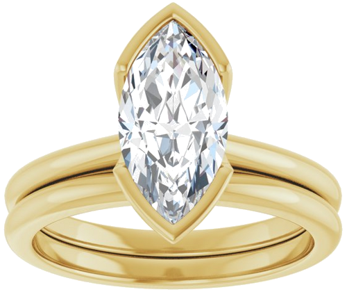 Sužadėtuvių Žiedas „Half-Bezel“ 14k yellow gold Marquise 12mm x 6mm (8)