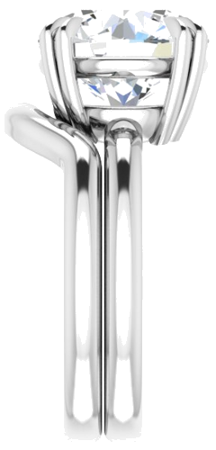 Sužadėtuvių Žiedas „Double Claw-Prong Solitaire“ 950 Platinos Round 11mm (9)