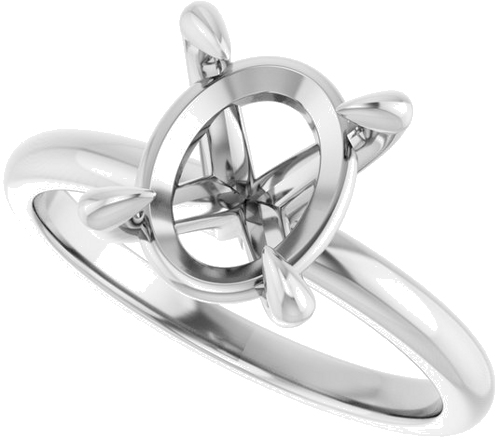 Sužadėtuvių Žiedas „Solitaire“ 417 Baltojo Aukso Oval 10mm x 8mm (5)