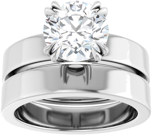 Sužadėtuvių Žiedas „Double Claw-Prong Solitaire“ 925 Sidabro Round 8.2mm (8)