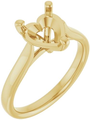 14K Yellow 8x8 mm Heart Engagement Ring Mounting (1)