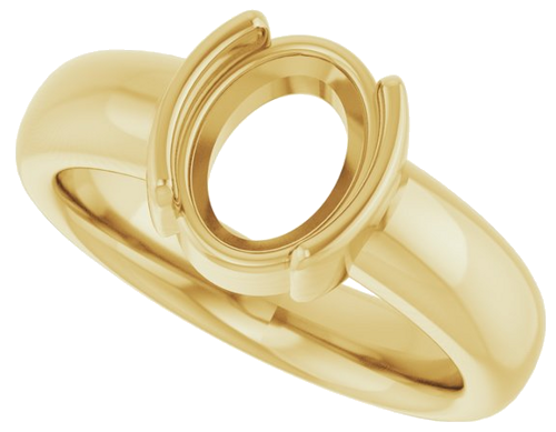 Sužadėtuvių Žiedas „Half-Bezel Solitaire“ 18k yellow gold Oval 9mm x 7mm (5)