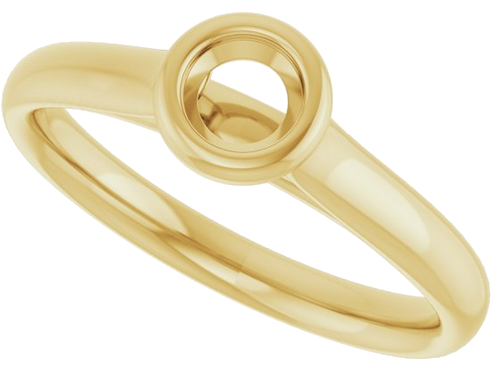 14K Yellow  4.1 mm Round Solitaire Engagement Ring Mounting (5)