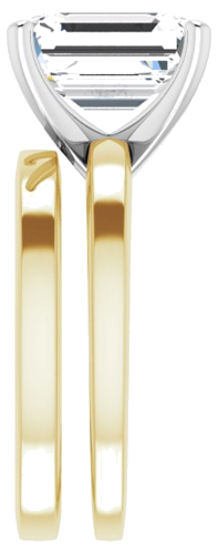 14K Yellow White 10x8 mm Emerald Solitaire Engagement Ring Mounting (9)