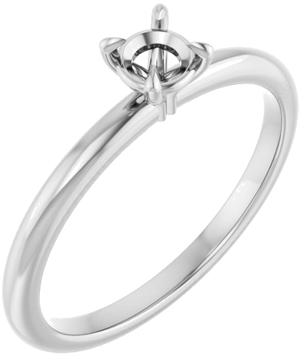 Sužadėtuvių Žiedas „Claw-Prong“ 14k white gold Round 4.1mm (1)
