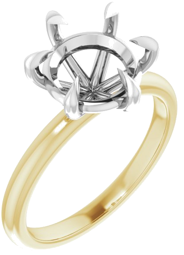 Sužadėtuvių Žiedas „Claw-Prong“ 14k yellow/white gold Round 9.4mm (1)