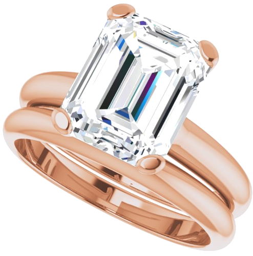 Sužadėtuvių Žiedas „Solitaire“ 417 Rožinis Aukso Emerald 10mm x 8mm (10)