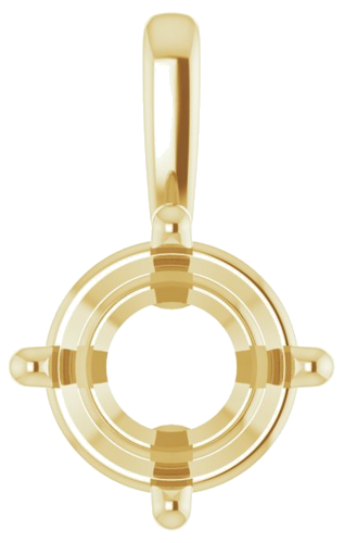 14K Yellow 7.5 mm Round 4-Prong Pendant Mounting (1)