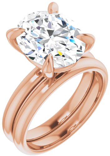Sužadėtuvių Žiedas „Solitaire“ 14k rose gold Oval 12mm x 10mm (6)