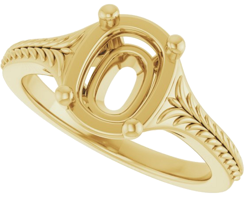 Sužadėtuvių Žiedas „Solitaire“ 14k yellow gold Elongated Cushion 8mm x 6mm (5)