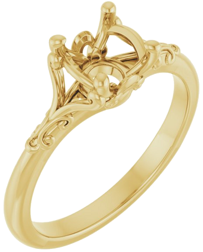 Sužadėtuvių Žiedas „Solitaire“ 14k yellow gold Round 6.5mm (1)