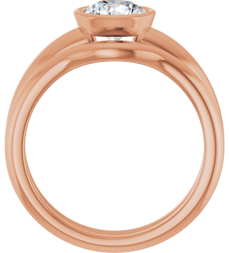 Sužadėtuvių Žiedas „Bezel-Set Solitaire“ 14k rose gold Round 6.5mm (7)