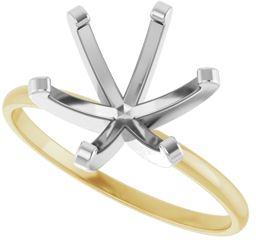 Sužadėtuvių Žiedas „Solitaire“ 14k yellow/white gold Round 9.4mm (5)