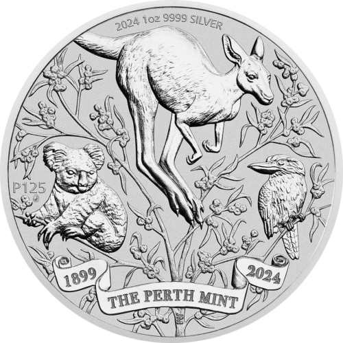 2024 gada Perth Mint 125. gadadienas 1 oz sudraba monēta (1)
