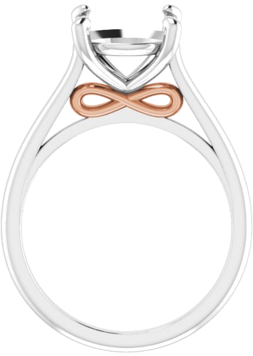 14K White   Rose  10 mm Round Solitaire Engagement Ring Mounting (2)