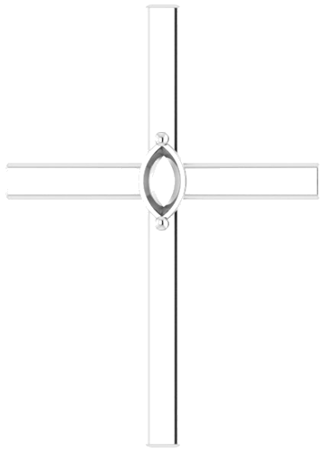 Pakabukas „Solitaire Cross“ 585 Baltojo Aukso Marquise 6mm x 3.5mm (1)