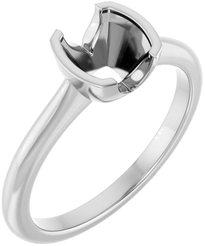 Sužadėtuvių Žiedas „Half-Bezel Solitaire“ 14k white gold Cushion 6mm (1)