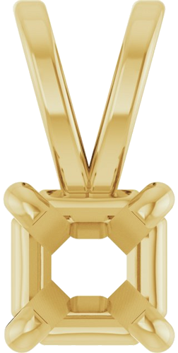 Pakabukas „Solitaire“ 14k yellow gold Asscher 3.5mm (1)