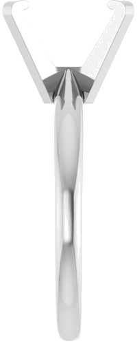 14K White 9x7 mm Emerald Solitaire Engagement Ring Mounting (4)