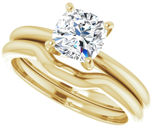 Sužadėtuvių Žiedas „Solitaire“ 14k yellow gold Cushion 6mm (10)