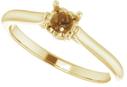 Sužadėtuvių Žiedas „Solitaire“ 10k yellow gold Round 4.4mm (5)