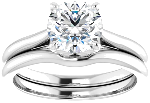 14K White  7 mm Round Solitaire Engagement Ring Mounting (8)