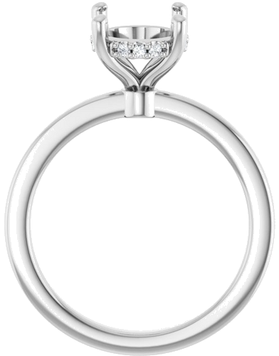 Sužadėtuvių Žiedas „Hidden Halo-Style“ 14k white gold Oval 10mm x 8mm (2)