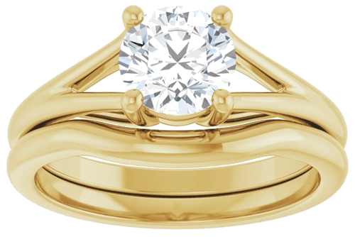 Sužadėtuvių Žiedas „Solitaire Split-Shank“ 14k yellow gold Round 6.5mm (8)