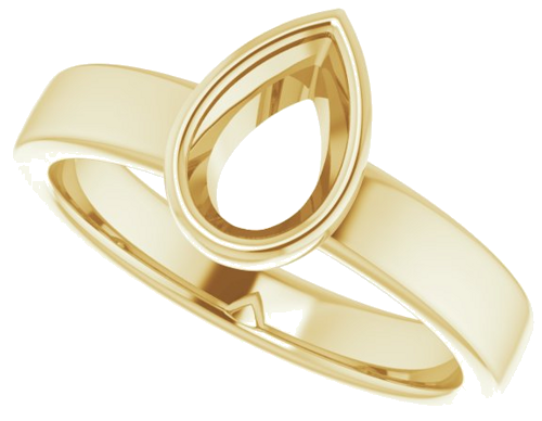 Sužadėtuvių Žiedas „Bezel-Set Solitaire“ 14k yellow gold Pear 8mm x 5mm (5)