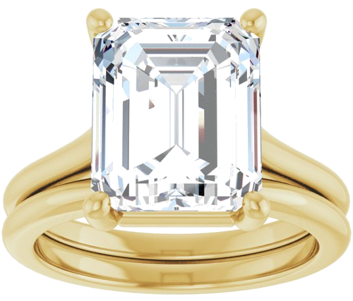 Sužadėtuvių Žiedas 14k yellow gold Emerald 11mm x 9mm (8)