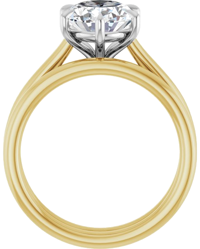 Sužadėtuvių Žiedas „Claw-Pong“ 14k yellow/white gold Oval 10mm x 8mm (7)
