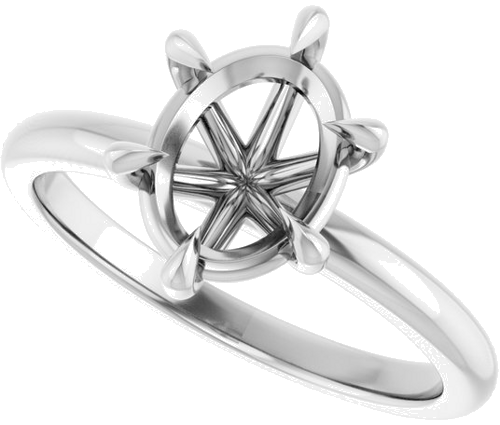 Sužadėtuvių Žiedas „Claw-Prong“ 950 Platinos Oval 9mm x 7mm (5)