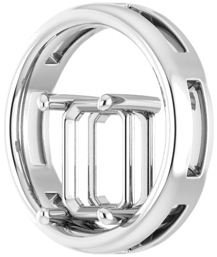 14K White  9x7 mm Emerald Pendant Mounting (2)