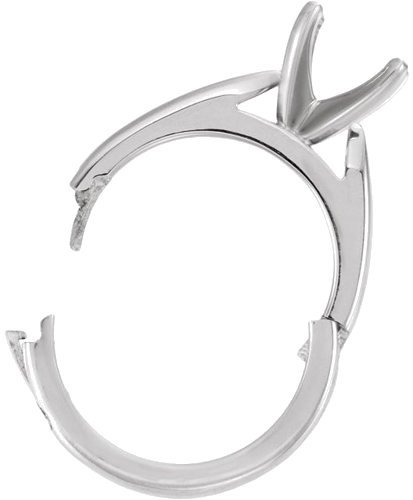 Sužadėtuvių Žiedas „CLIQ® Hinged Adjustable Solitaire“ 14k white gold Round 8.2mm (3)