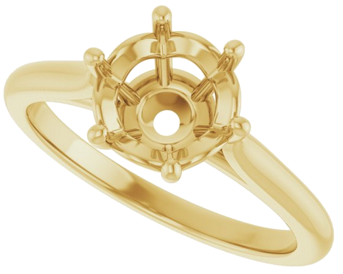 Sužadėtuvių Žiedas 14k yellow gold Round 7.4mm (5)