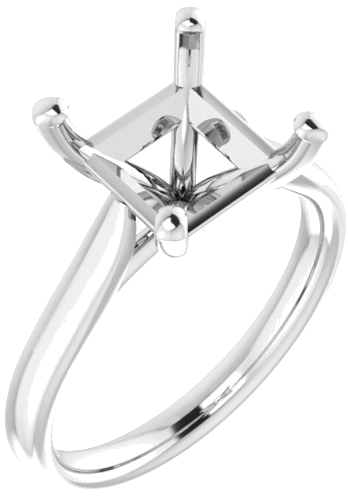 Sužadėtuvių Žiedas „Solitaire“ 585 Baltojo Aukso Square 8mm (1)