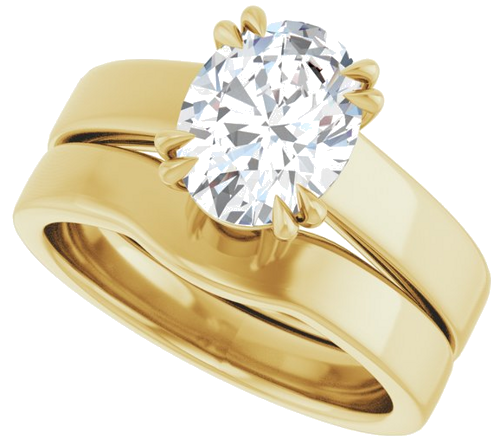 Sužadėtuvių Žiedas „Solitaire“ 585 Geltonojo Aukso Oval 9mm x 7mm (9)