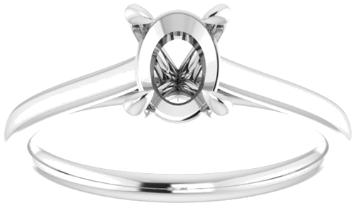 Sužadėtuvių Žiedas „Solitaire“ 585 Baltojo Aukso Oval 7mm x 5mm (3)