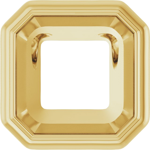 Pakabukas „Bezel-Set Solitaire“ 14k yellow gold Asscher 7mm (1)