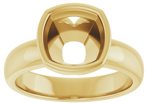 Sužadėtuvių Žiedas „Bezel-Set Solitaire“ 14k yellow gold Cushion 8mm (3)