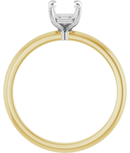 Sužadėtuvių Žiedas „Solitaire“ 585 Baltojo Ir Geltonojo Aukso Emerald 7mm x 5mm (2)