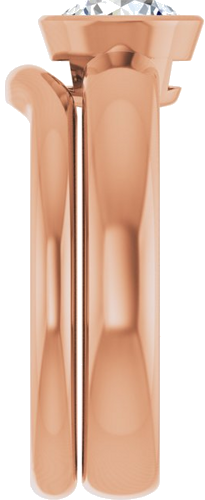 Sužadėtuvių Žiedas „Bezel-Set Solitaire“ 14k rose gold Round 6.5mm (9)