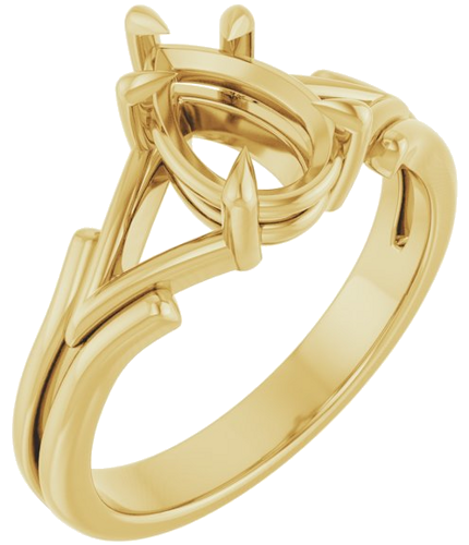 Sužadėtuvių Žiedas „Solitaire“ 585 Geltonojo Aukso Pear Shape 9mm x 6mm (1)