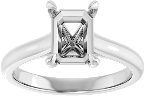 Sužadėtuvių Žiedas „Claw-Prong“ 14k white gold Emerald 8mm x 6mm (3)