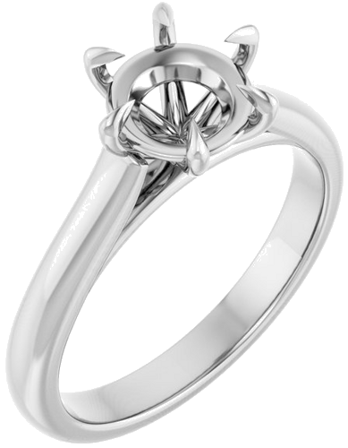 Sužadėtuvių Žiedas „Claw-Prong“ 14k white gold Round 7.4mm (1)