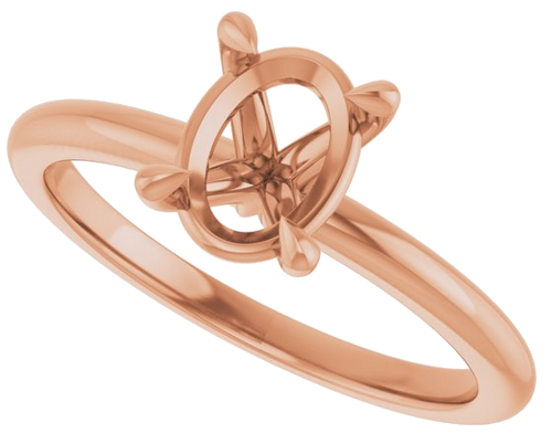 Sužadėtuvių Žiedas „Claw-Prong“ 14k rose gold Oval 8mm x 6mm (5)