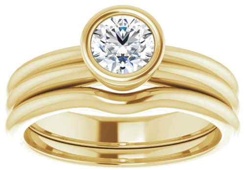 Sužadėtuvių Žiedas „Bezel-Set Solitaire“ 14k yellow gold Round 5.2mm (8)